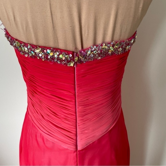 Blush Prom By Alexia Pink Rhinestone Embellished Strapless Evening Gown EUC Sz 4 - Picture 5 of 10